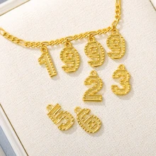 English Number Chokers Necklaces Women Men Birthday Gift Personalized Birth Year Digital Gold Chain Necklaces Custom Jewelry