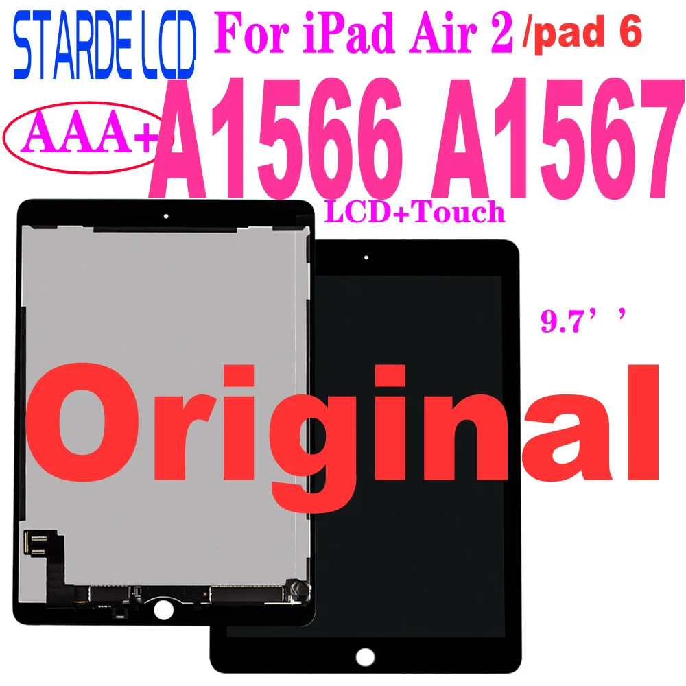Оригинальный ЖК дисплей STARDE для ipad Air 2 A1566 A1567 / 6 цвет черный/белый 9 7