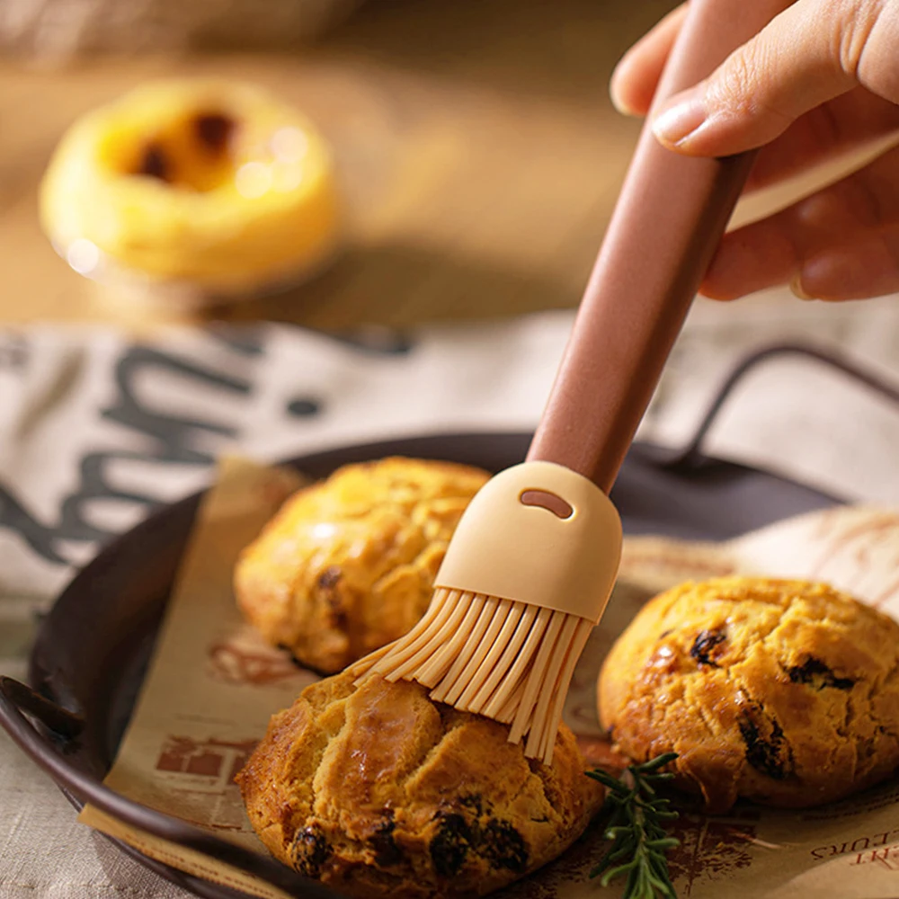 

1pc Oil Brush Food Grade Silicone Brush Head High Temperature Resistant Non-linting Household Food Baking Edible Brush Supplie