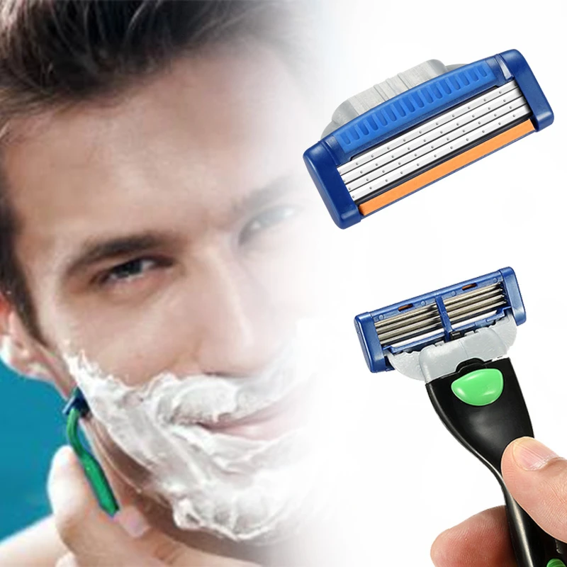 

4Pcs/bag Men's Shaving Blades High Quality Shaver 2018 New Design 4-layer Razor Blade Compatible with Mache 3