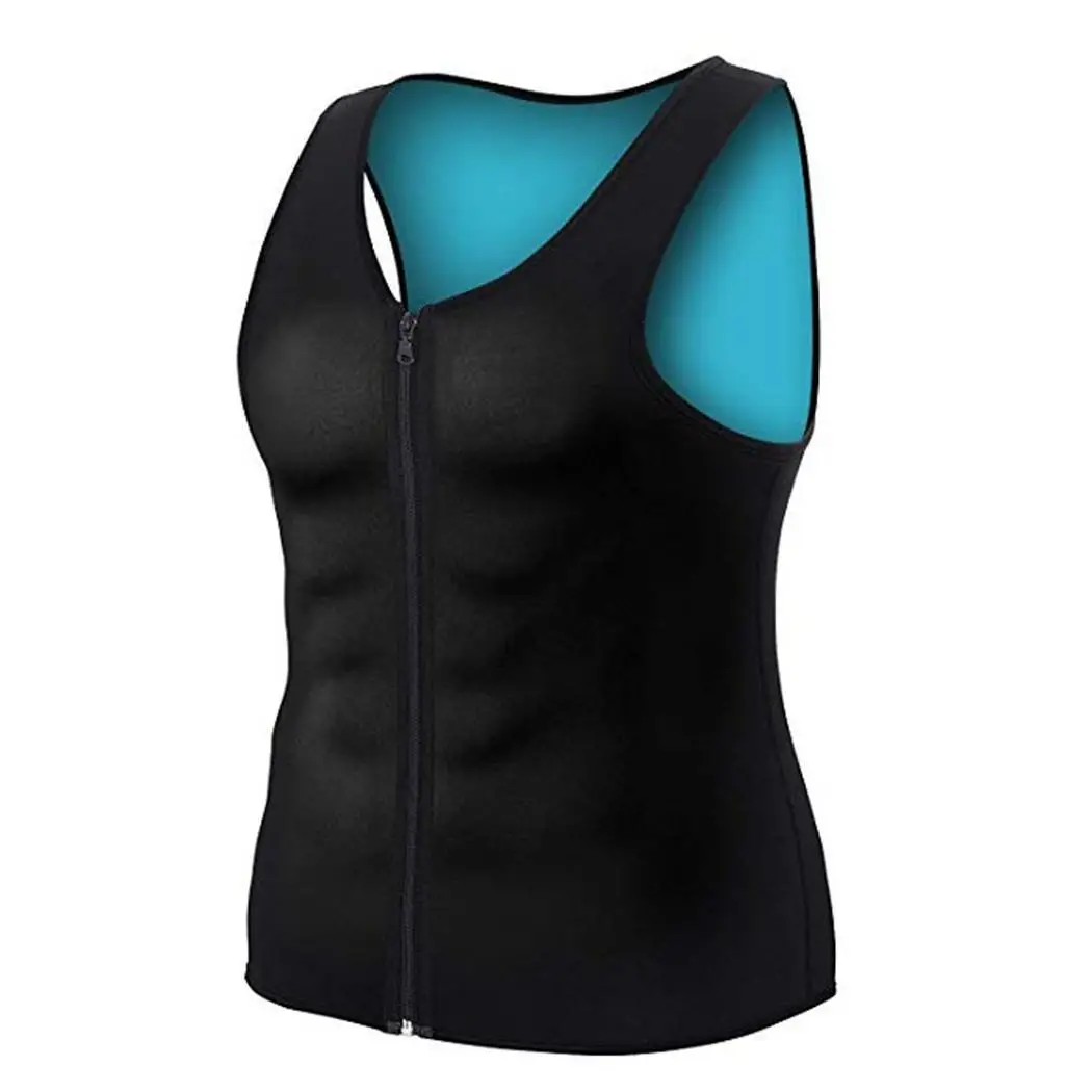 Мужская застежка-молния тип тренировки Спортивная одежда с круглым вырезом лоскутное Спортивное без рукавов эластичный жилет