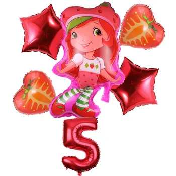 

Strawberry Shortcake Get Well Adventurel balloon happy birthday Foil Air balloons Dec for baby Girl party supplies kids toys