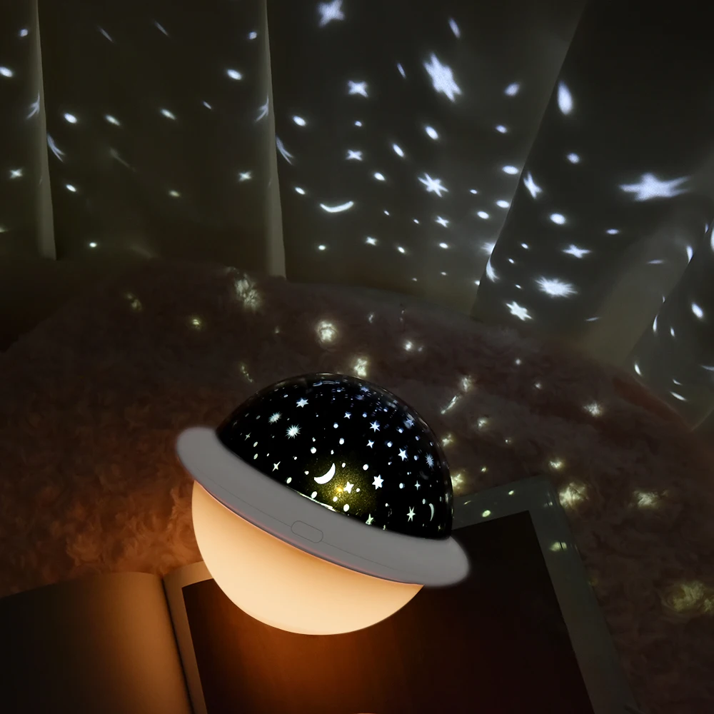 Звездный с изображением неба и океана, Вселенная НЛО, проекционная лампа, креативный Романтический светодиодный ночник, прикроватная
