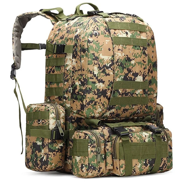 50л 4 в 1 военный армейский рюкзак, уличные тактические рюкзаки, Molle походная сумка, водонепроницаемый спортивный рюкзак для путешествий и альпинизма - Цвет: Jungle digital