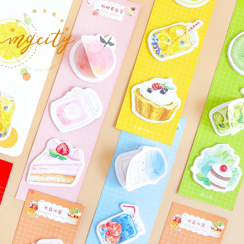 

Creative Long Version Hand-Painted Food Drinks Memo Pad Self-Adhesive Sticky Notes Office School Japanese Stationery