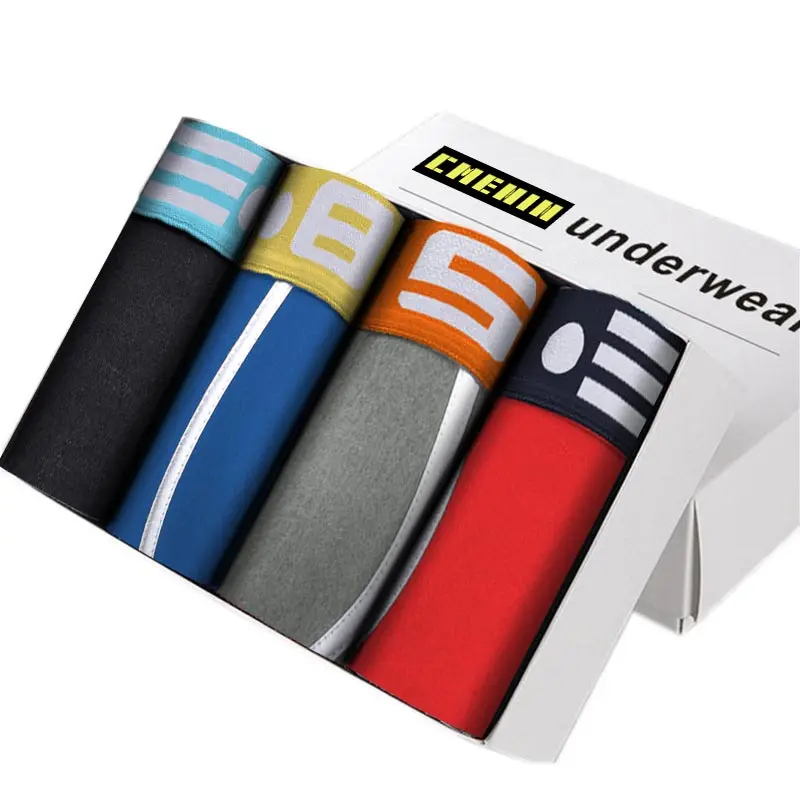 4pc/lot Men Underwear Boxers Brand Male Boxer Shorts Man Panties Underpants Boxershorts Breathable Men's Clothing Cueca BS176 - Цвет: (4)BS101