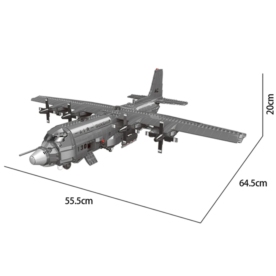 XINGBAO-06023-WW2-Military-Army-Series-The-AC130-Aerial-Gunboat-Set-Building-Blocks-Bricks-Assembly-Airplane (1)