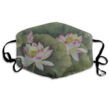 

Face Mask Watercolor Lotus Flower Floral Art Personalized Cycling Half Face Earloop Nose Mask For Men