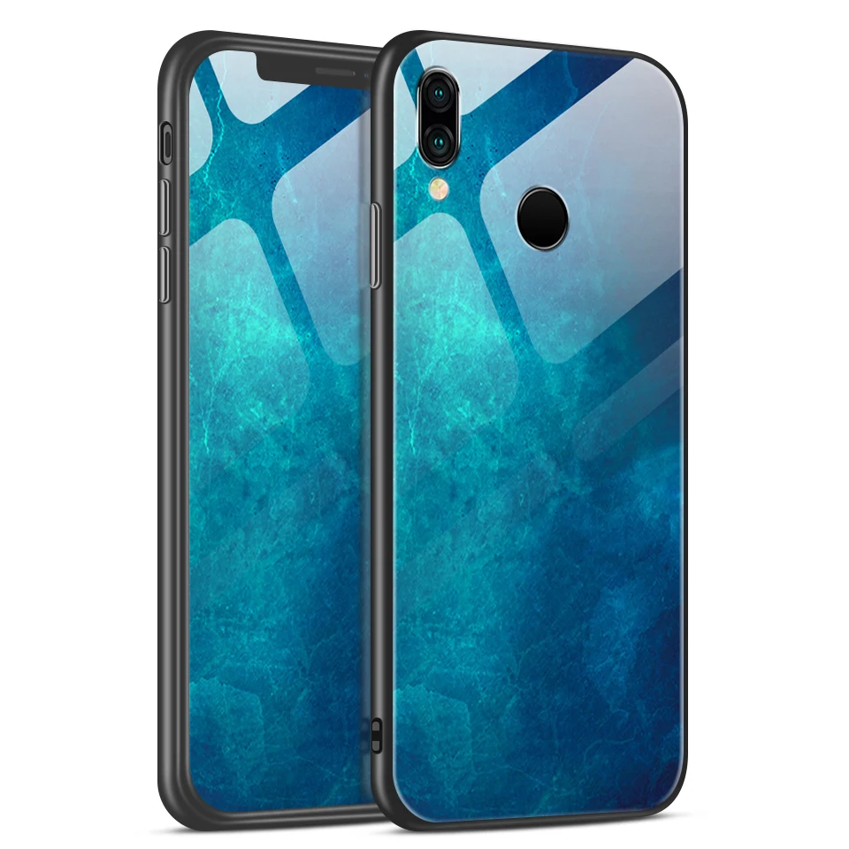 W120 Для huawei P20 Lite Pro Plus Роскошный чехол из закаленного стекла для huawei P20lite/Nove3e TPU модный противоударный жесткий защитный чехол - Цвет: W120