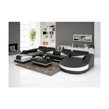 

Modern design house furniture real leather sofa u shape corner sofas