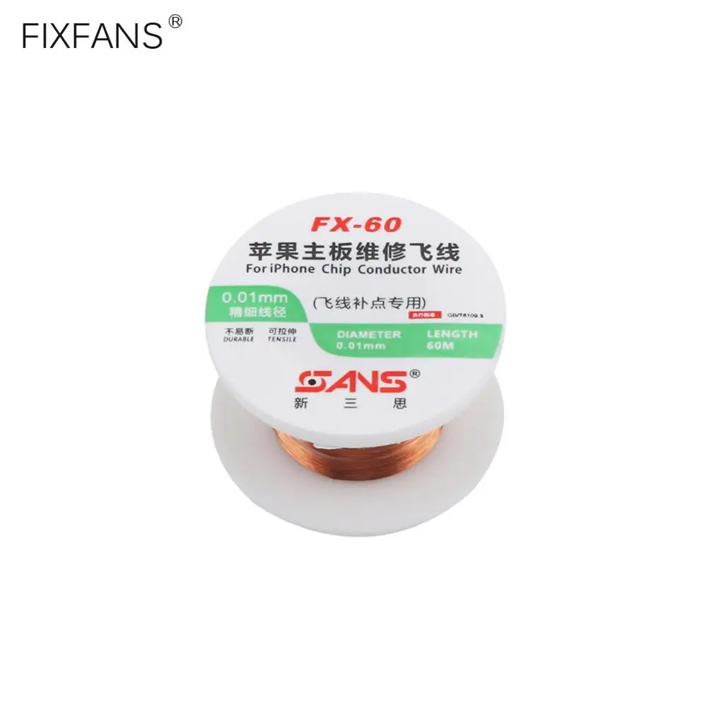 

Соединительный провод для материнской платы телефона 0,01 мм, 50 м, соединительный провод для чипа проводника, медный провод для iPhone, логическая плата, инструменты для ремонта отпечатков пальцев