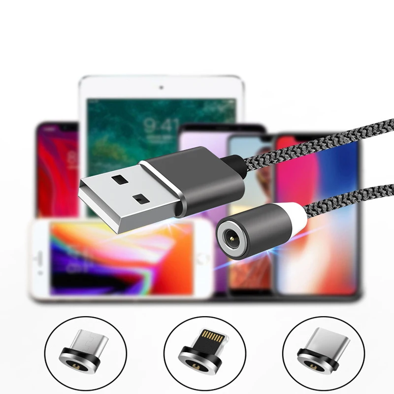 Магнитный адаптер Acgicea USB Type-C/Micro/Lightning для телефонов iPhone/Android 2A | Мобильные