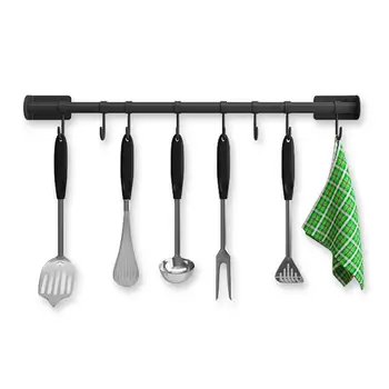 

Kitchen Rail Organizer Wall Mounted Pot Bar Stainless Steel Hanging Kitchen Utensils Rack For Pans Chopping Board
