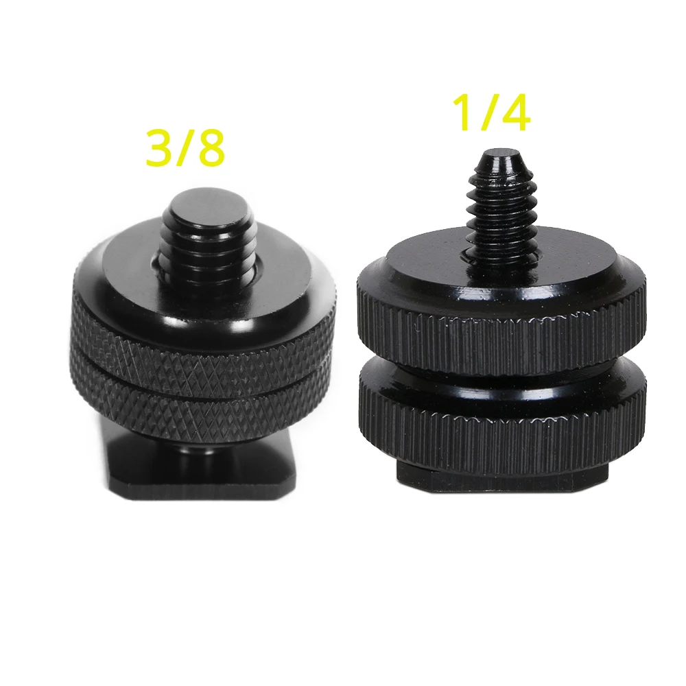 1/4 &quot3/8&quot вспышка Крепление-адаптер для горячего башмака двойные гайки штатива