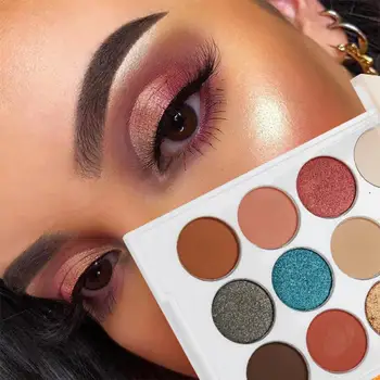 

New 1pc 12 Color Natural Profession Matte Eyeshadow Palette Glitter Highlighter Shimmer Make Up Pigment Eyeshadow Palette TSLM1