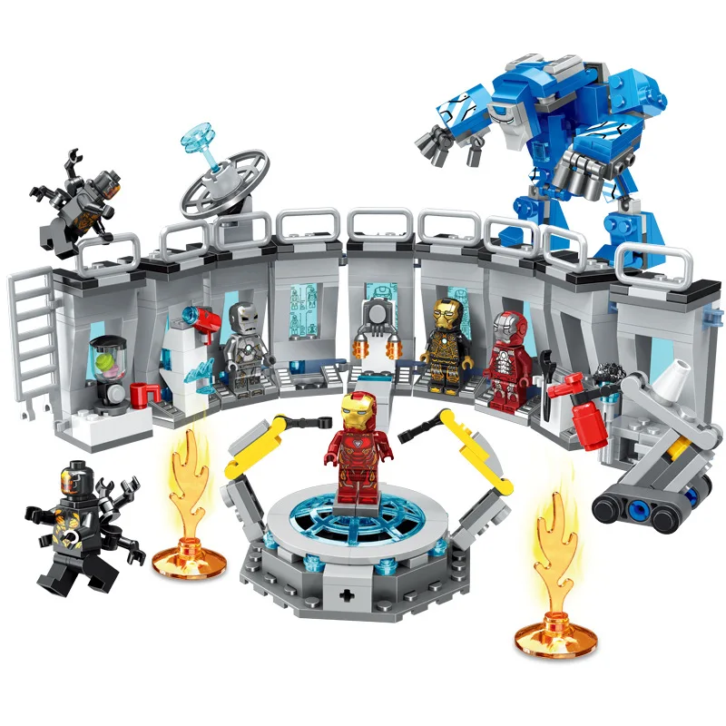 Us 1664 24 Off2020 Marvel Avengers Endgame Super Heroes Iron Man Mech Armor Showroom Unloading Station Building Blocks Bricksassembly Toys On