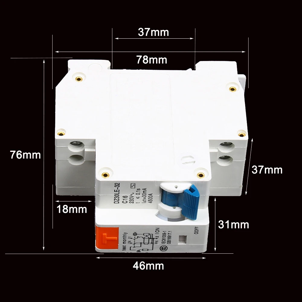 ДПН DZ30-32 DZ30LE-32 1P+ N 10A-32A мини бытовой Автоматический Выключатель Электрический утечки защиты остаточной защиты тока устройства