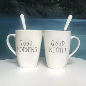 Кружка чашка для любимого человека Женская Студенческая Корейская версия пары чашки марки керамическая Милая молочная чашка для завтрака чашка, кофейная чашка кружка для воды - Цвет: 350ml 2 pieces