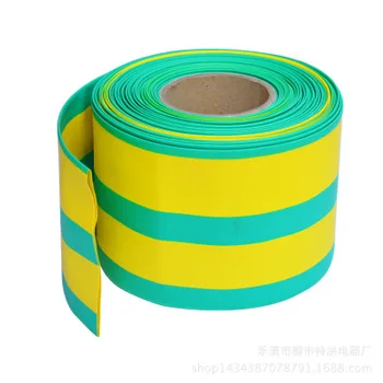 

1Meter 80mm-150mm Environmental protection yellow green 2:1 heat shrinkable sleeve double color heat shrinkable tube