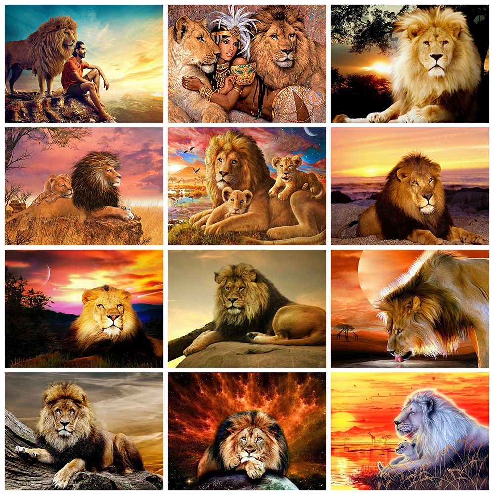 Evershine 5D DIY Diamond Embroidery Lions Cross Stitch Animals Painting Full Square Mosaic Crafts Kit Home Decor | Дом и сад