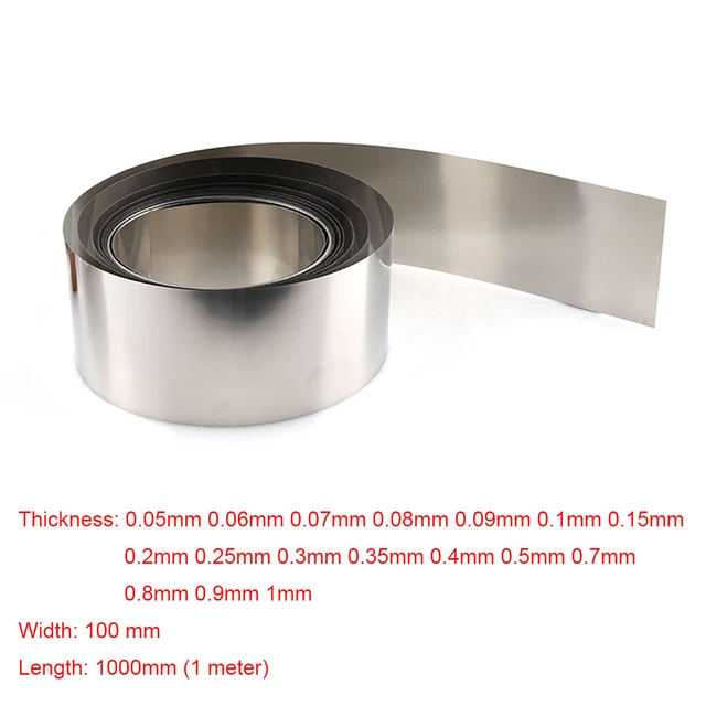 304 Stainless Steel Thin Sheet Roll Metal Plate Strip  0.05/0.1/0.15/0.2~0.8mm