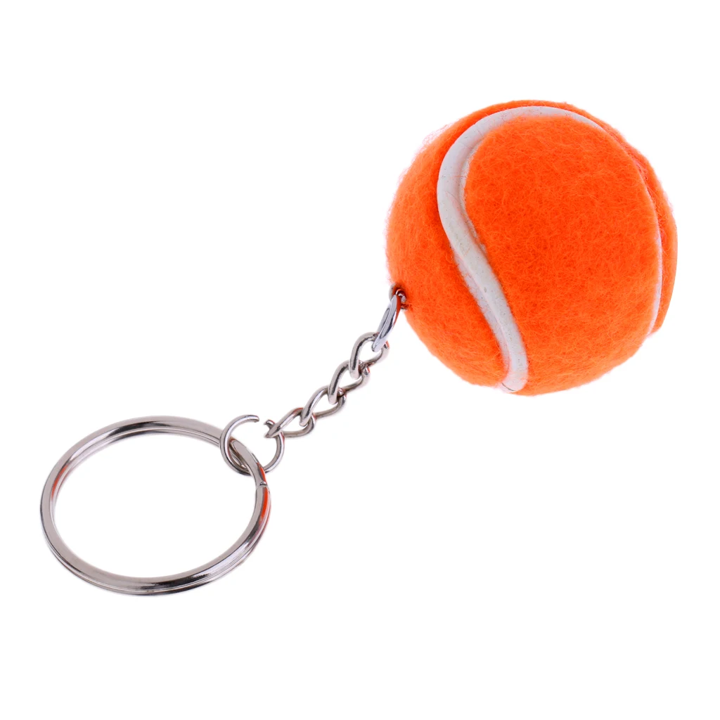 Novelty Mini Tennis Ball Key Chain Keychain Metal Key Ring Keyring for bag backpack Key Chains