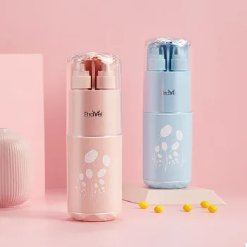 

Portable Toothbrush Cup 5 in 1 Wash Storage Case Toothbrush Toothpaste Shower Gel Shampoo Dispensers Travel Wash Set Container