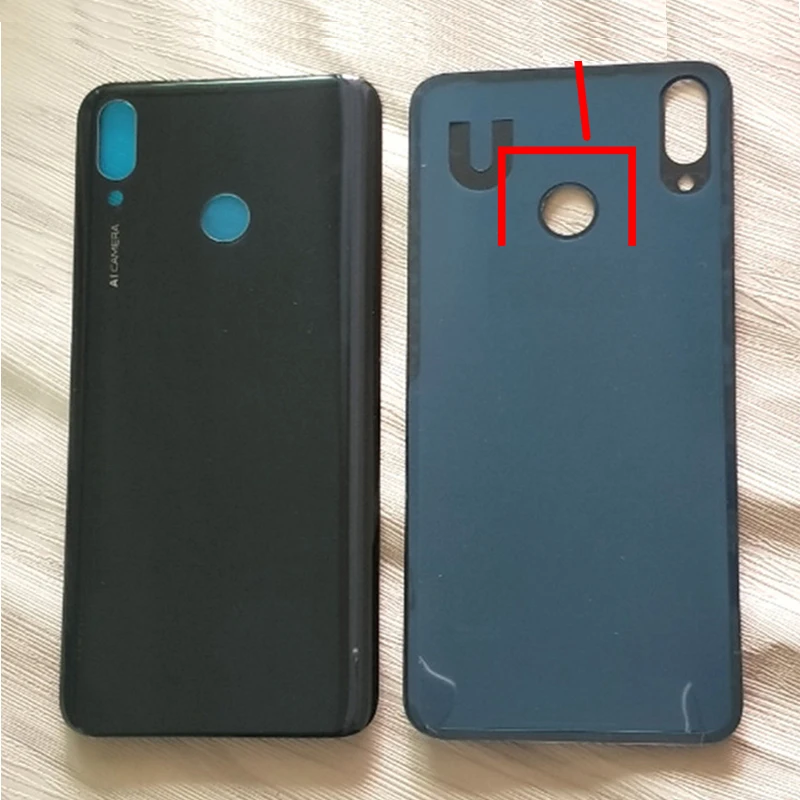 Корпус для huawei Y9 /Enjoy 9 Plus батарея задняя крышка стеклянная панель Задняя крышка корпус дверь Enjoy 9 Plus запасные части для ремонта - Цвет: Черный