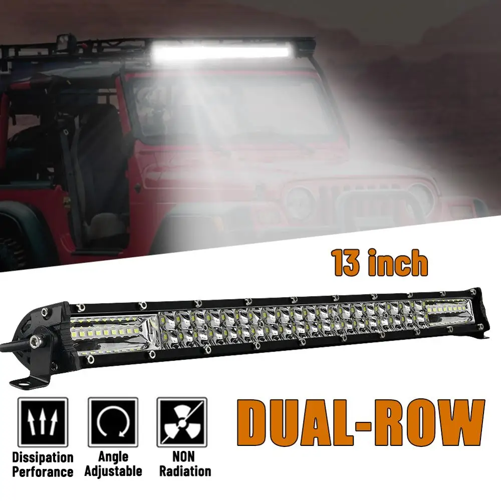 

Headlight of off-road car roof 13" 20" Ultra Slim LED Light Bar Dual Row Spot Flood Combo Fog offroad Light Fast delivery CSV