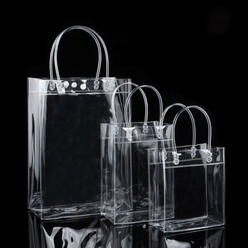Эко прозрачный ПВХ сумки Органайзер Сумочка с пряжкой сумка-тоут кошелек пластиковая подарочная сумка для хранения