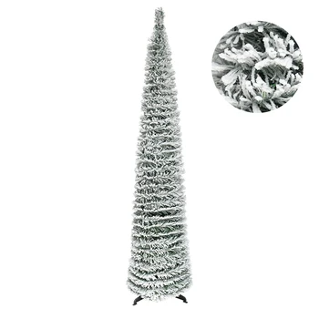 

Metal Artificial Christmas Tree Tinsel Coastal Glittery Christmas Snowflake Tree Easy to Assemble Collapsible Tinsel Xmas Trees