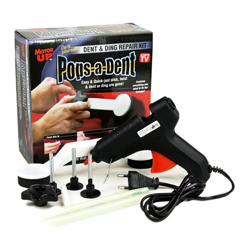 Precio bajo Juego de Pistola de Pegamento Caliente de reparación de abolladuras sin pintura para coche, pistola de pegamento corporal para coche, camión, herramientas de reparación de carrocería neQKM69weqO