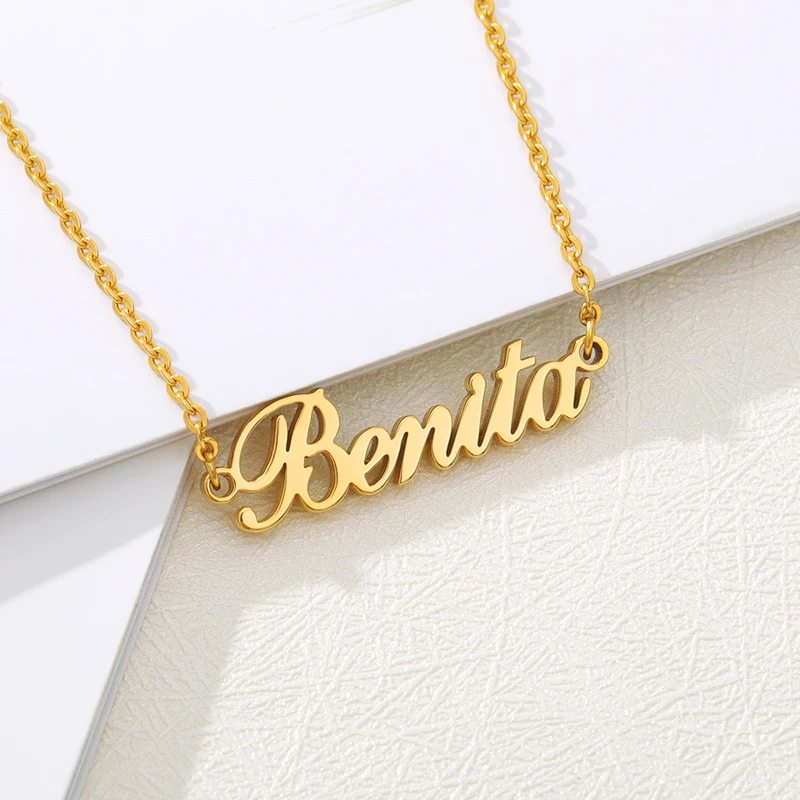 

Personalized Jewelry Custom Any Name Necklace Gold Color Chain Customized Font Pendant Necklaces For Women Men Birthday Gift