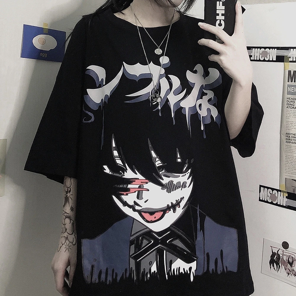 Anime Kakegurui T-shirt Jabami Yumeko Dark Style Women Long Sleeve Men Tees  - T-shirts - AliExpress