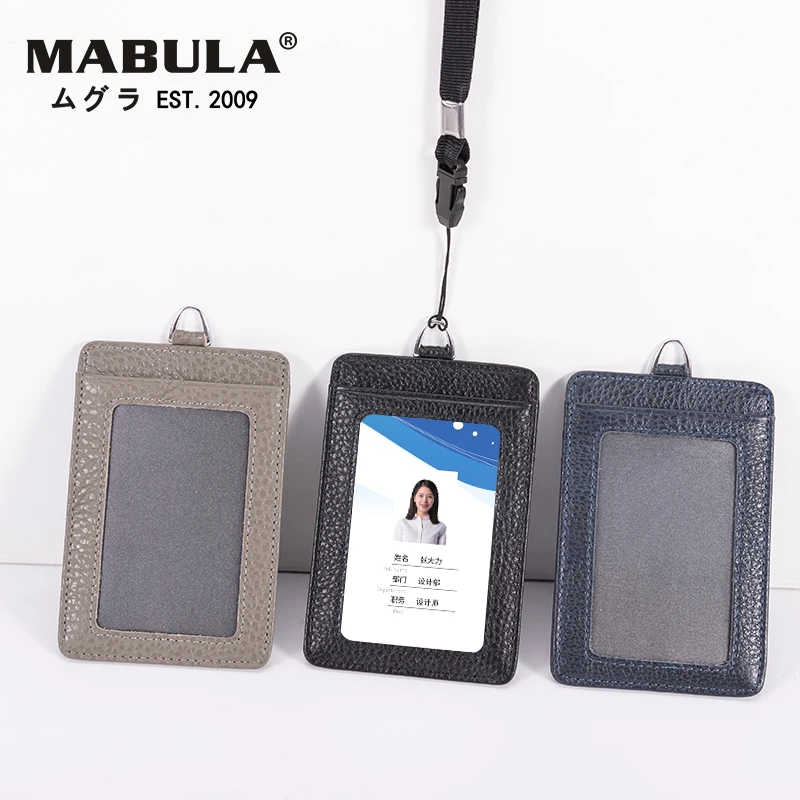 En venta Tarjetero de cuero de 2 caras con 3 ranuras para tarjetas de crédito, insignia de identificación para Nombre, suministro escolar Myw5eaxabWb