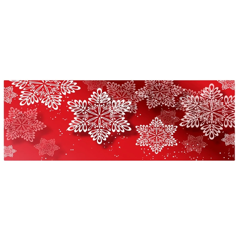 

3D Christmas Santa Claus Anti-Slip Kitchen Dining Room Fireplace Floor Mat Flannel Carpet Rug Durable Xmas Home Decor Floor Rug