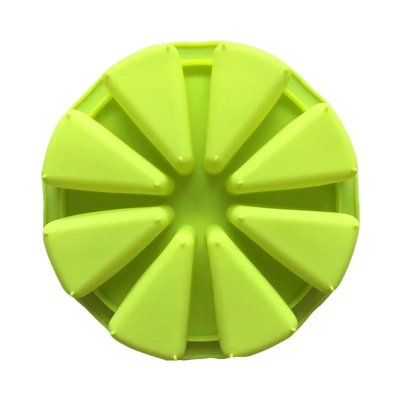 Bakeware Molds Cake Pan Silicone Cake Mold Pudding Triangle Cakes Mould Muffin Baking Tools Fondant Cake Molds 8 Points - Цвет: Green