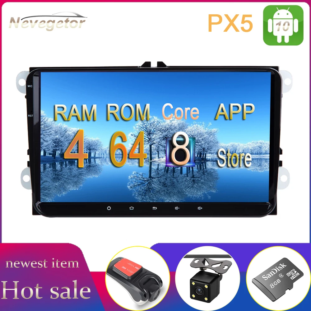 DSP 64G Автомобильный GPS стерео Мультимедийный радиоприемник Android 10 для VW PASSAT CC Jetta Golf