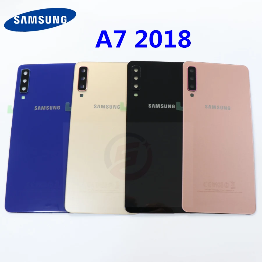 Samsung Galaxy A7 Задняя крышка батареи A750 чехол A750F SM-A750 задняя дверь корпус стеклянная панель запасные части