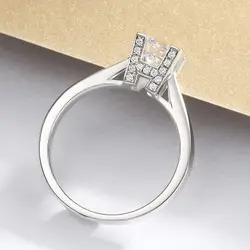 14K белое золото Креативный дизайн 4 когти Moissanite кольцо 1CT обручальное кольцо HW Английский алфавит на заказ VVS1