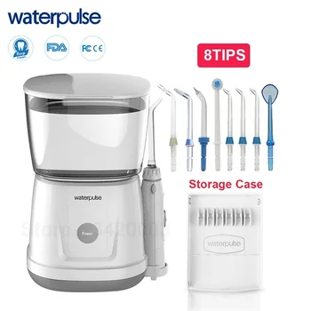 

Waterpulse V700 With 8pcs Jet Tips 1000ml Touch Start Waterproof Dental Oral Flosser Irrigator Traveler Floss Portable Flosser