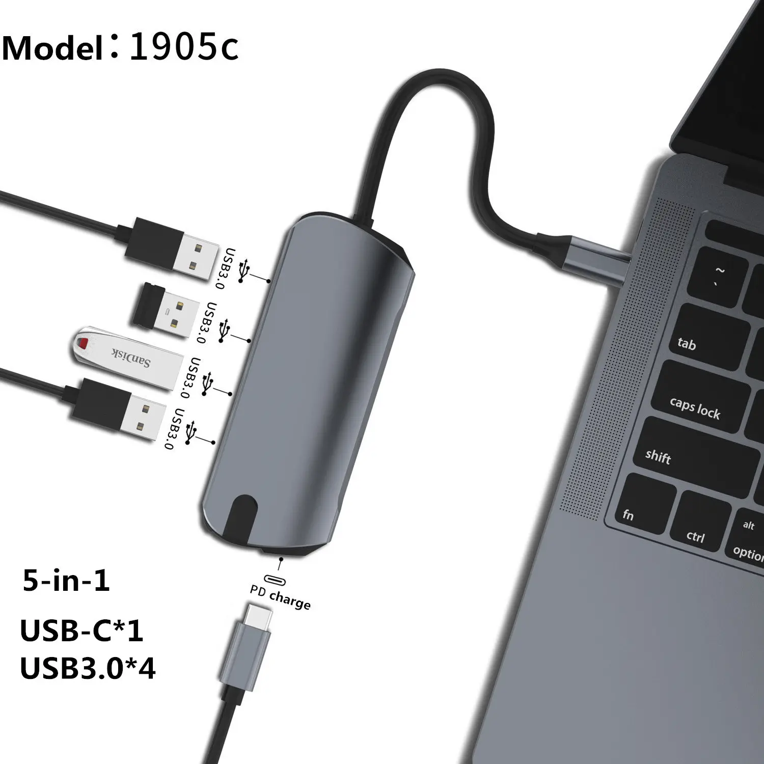 USB разветвитель Концентратор USB type C с HDMI RJ45 PD зарядка SD кард-ридер USB C концентратор Type C Plitter для Macbook Pro Аксессуары для ноутбуков мультихаб ноутбук аксессуары Multi HUB комплектующие для пк - Цвет: 1905C