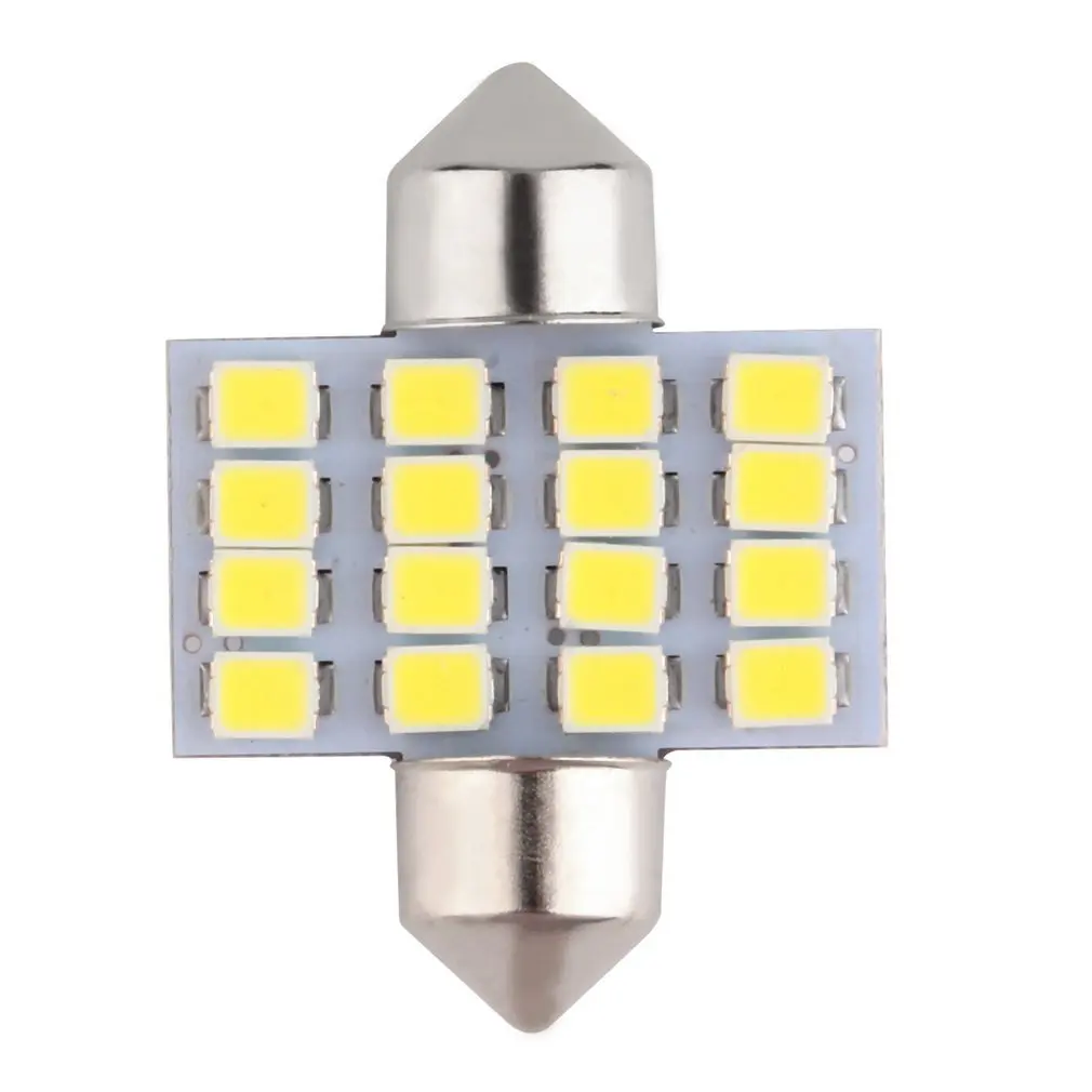 16 SMD СВЕТОДИОДНЫЙ 1210 31 мм Автомобильный теплый белый внутренний купол гирлянда