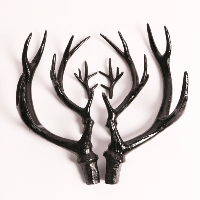 Simulation Plastic Deer Antlers Decor Cosplay Black Deer Antlers Artificial Horn Headband DIY Accessory Halloween Props