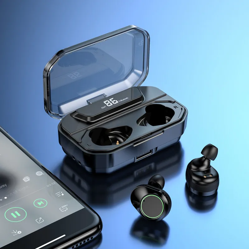 Беспроводные наушники H& A, наушники с сенсорным управлением, Bluetooth наушники с микрофоном, спортивная водонепроницаемая гарнитура+ 3300 мА/ч зарядная коробка
