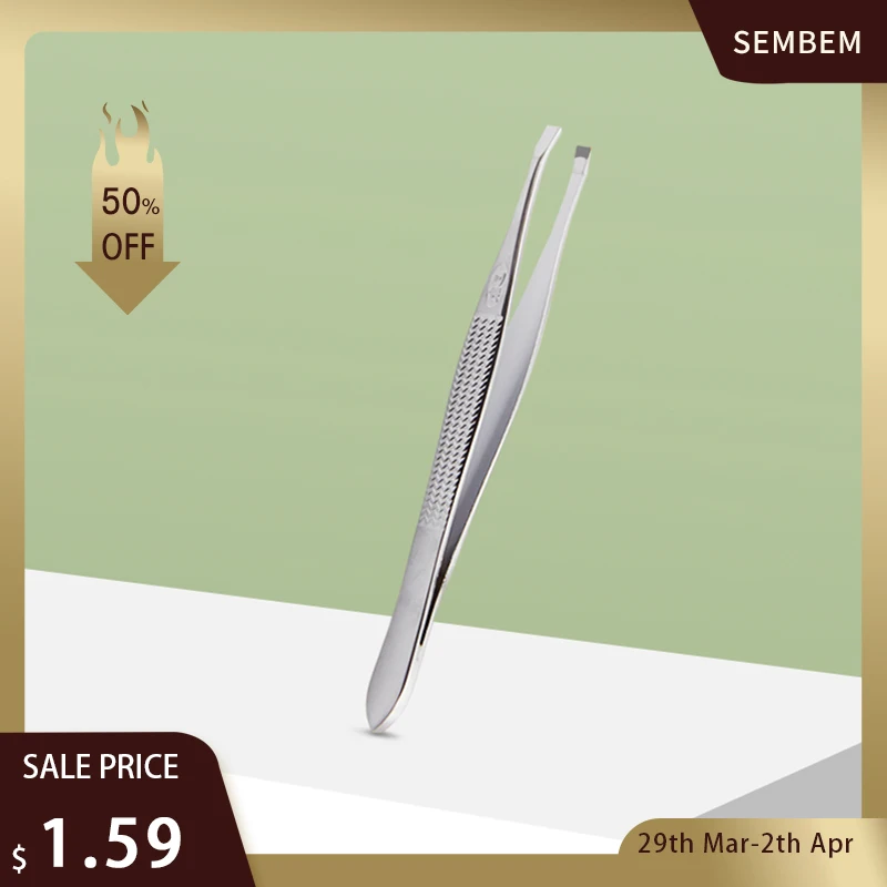 Eyebrow-Tweezers Stainless-Steel Face-Hair-Removal-Tools Pincet High-Quality SEMBEM 1pc