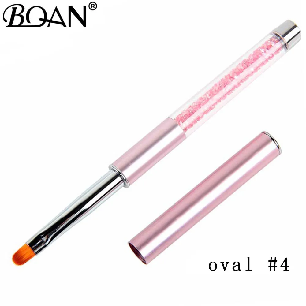 pink oval 4 BQAN 1 шт. Кисть для ногтей с эффектом омбре кисть для рисования ногтей УФ-Гель-лак градиентный цвет стразы кристалл акриловая ручка для рисования ногтей - Цвет: pink oval 4