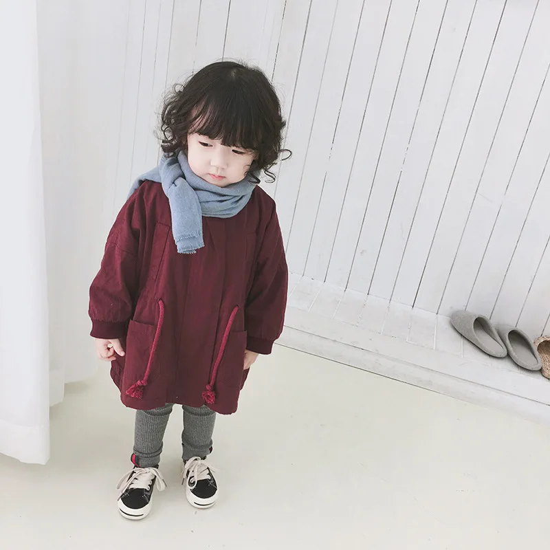 Children's Autumn Winter Korean Boys and Girls with Fleece Overcoat Thickened Jacket Coat kids jacket