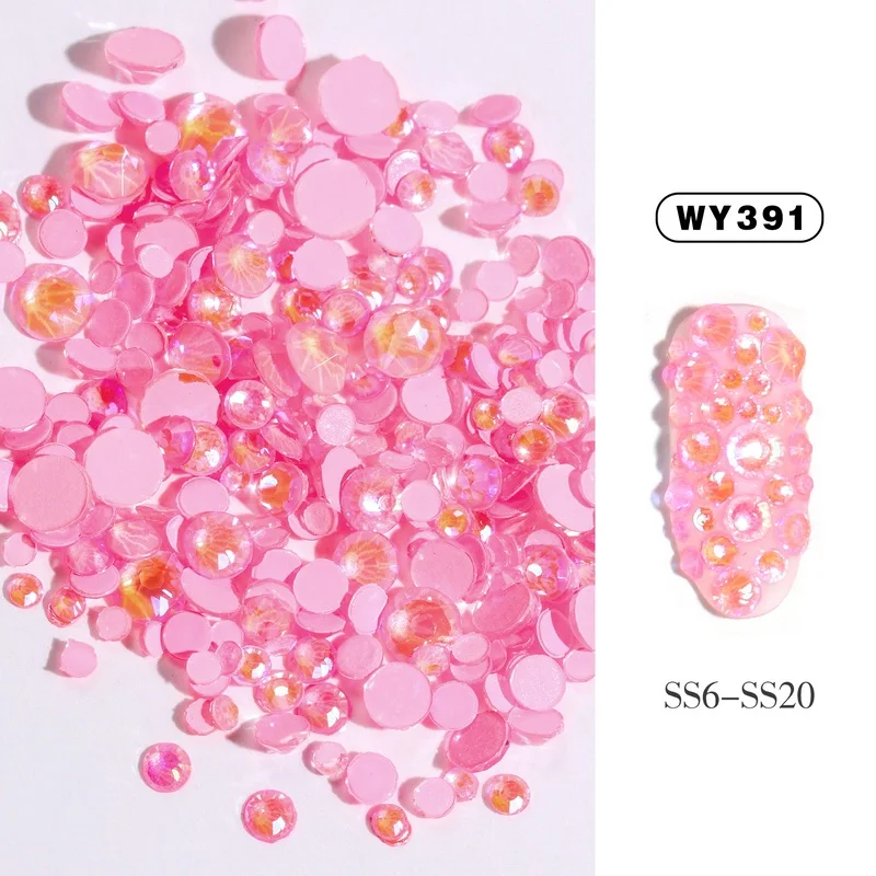 Смешанные размеры SS6-SS20 Кристаллы Стразы для ногтей светится в темноте 3D светящиеся Стразы для дизайна ногтей - Цвет: WY391 Rhinestones