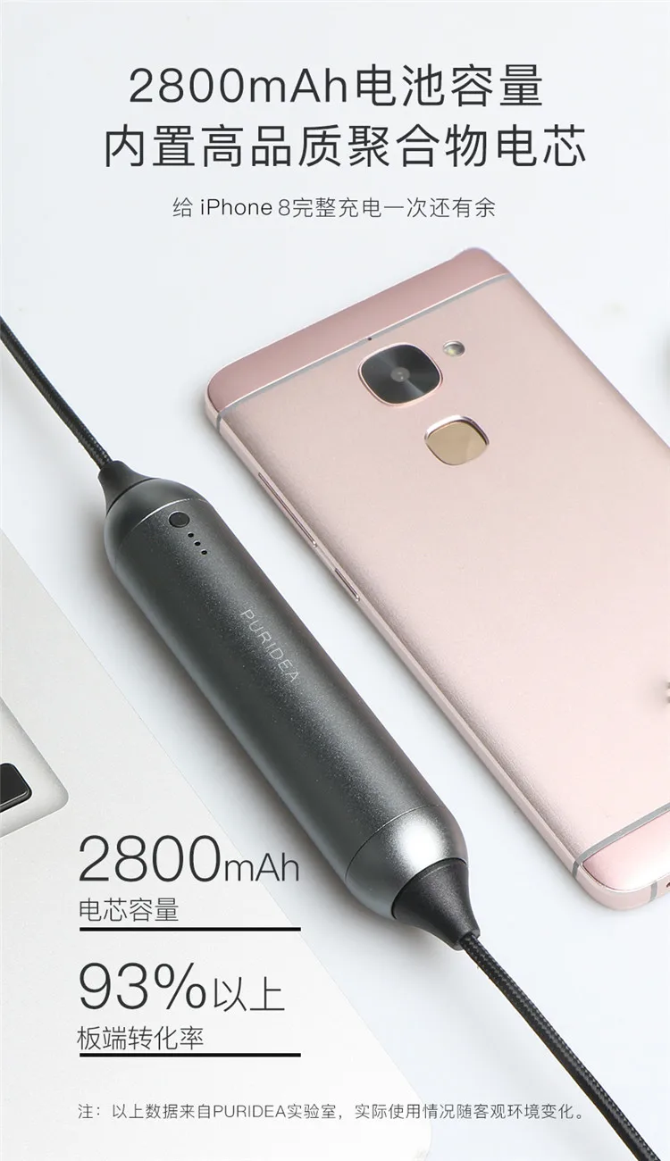 Puridea L16 для Apple Iphone8X/usb type-c кабель зарядное устройство два в одном Мобильная мощность